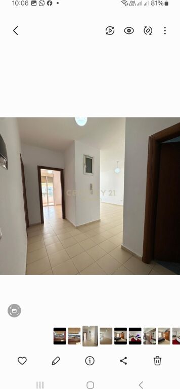 L'appartamento è organizzato in modo funzionale, con un corridoio distributore, soggiorno, due camere da letto, un bagno e un balcone con vista libera.  Si trova al 7° piano residenziale, in un edificio ben gestito, in una zona con prospettive e sviluppo sostenibile.  Ha un'ottima esposizione, che garantisce luce naturale per tutto il giorno.  L'appartamento è in vendita in lek con un prezzo di 125000 lek /M2.  Per maggiori informazioni o per una visita alla proprietà, siete pregati di contattare.