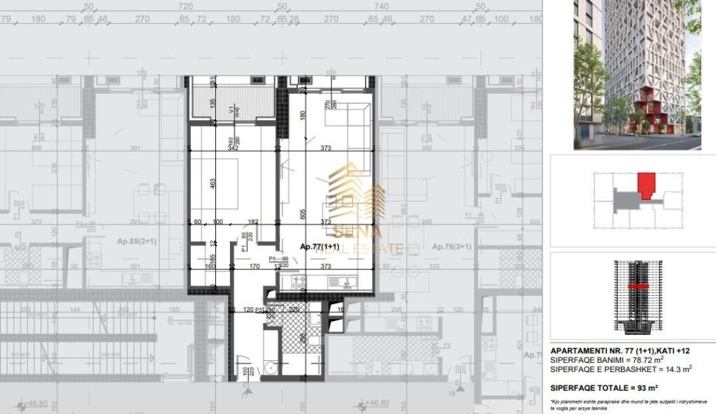 Vendesi Appartamento 1+1+Blk, Filigree Tower – Xhamllik, 214.000 Euro