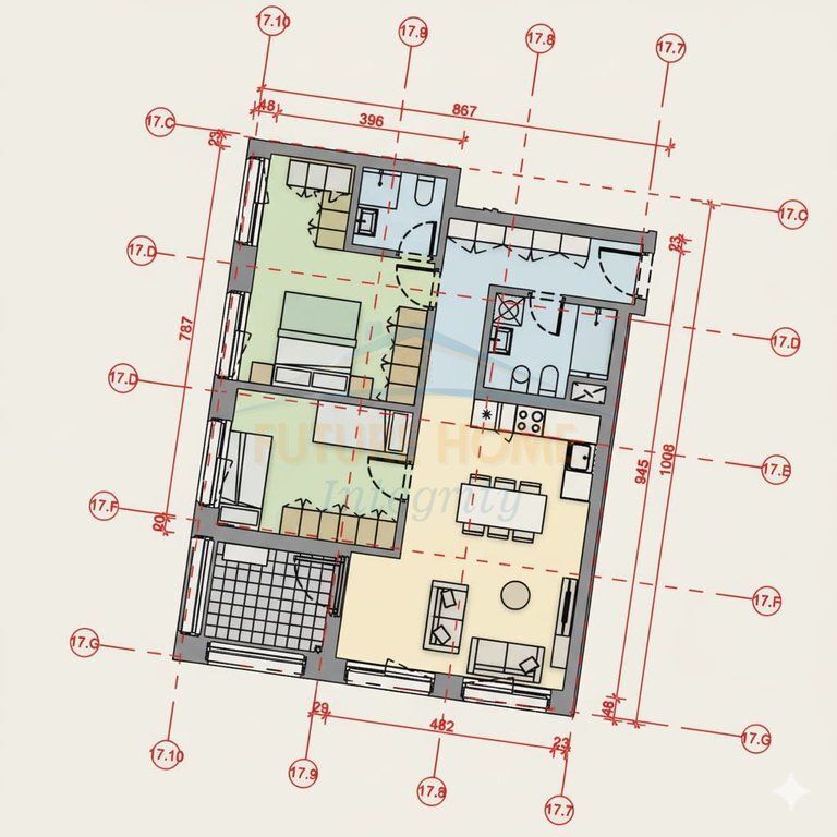 For sale, Apartment 2+1+2, Mangalem Complex, Tirana.