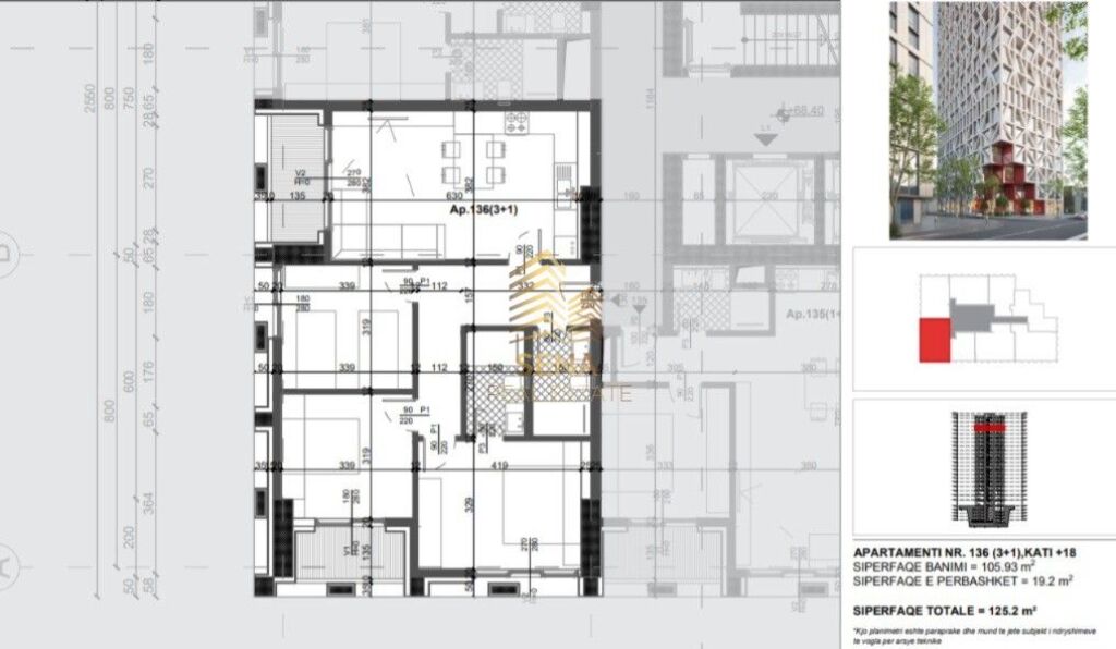Appartamento 3+1+2Wc+2Blk in vendita, Filigree Tower – Xhamllik, 288.000 Euro
