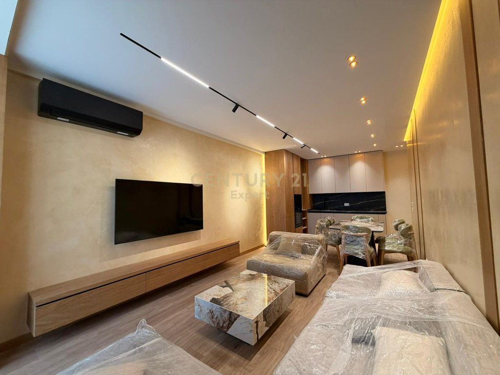 For rent 2+1+2 apartment with parking space at Golden Tower, on Mine Peza Street, Tirana