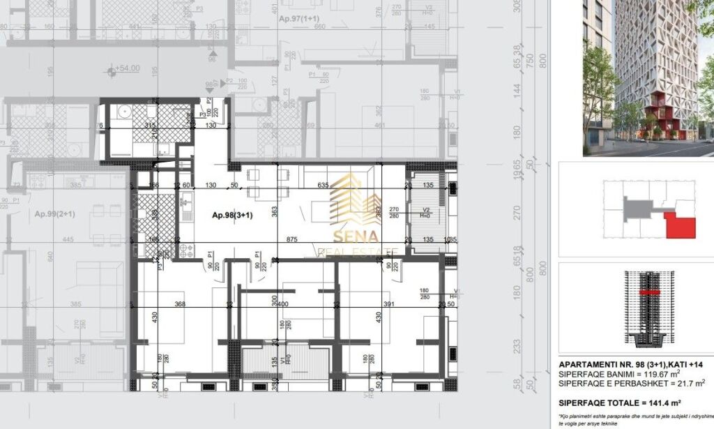 Appartamento 3+1+2Wc+2Blk in vendita, Filigree Tower – Xhamllik, 325.200 Euro