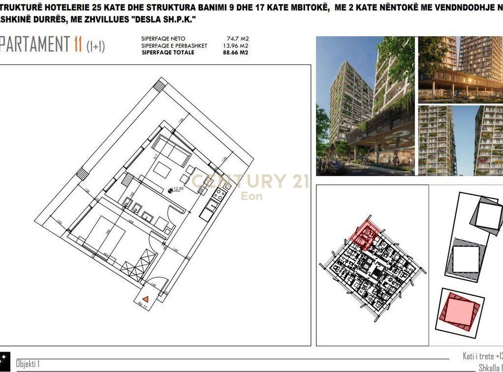 APARTMENT 1+1 FOR SALE AT "DESLA TOWER", BEACH, DURRES FOR SALE!
