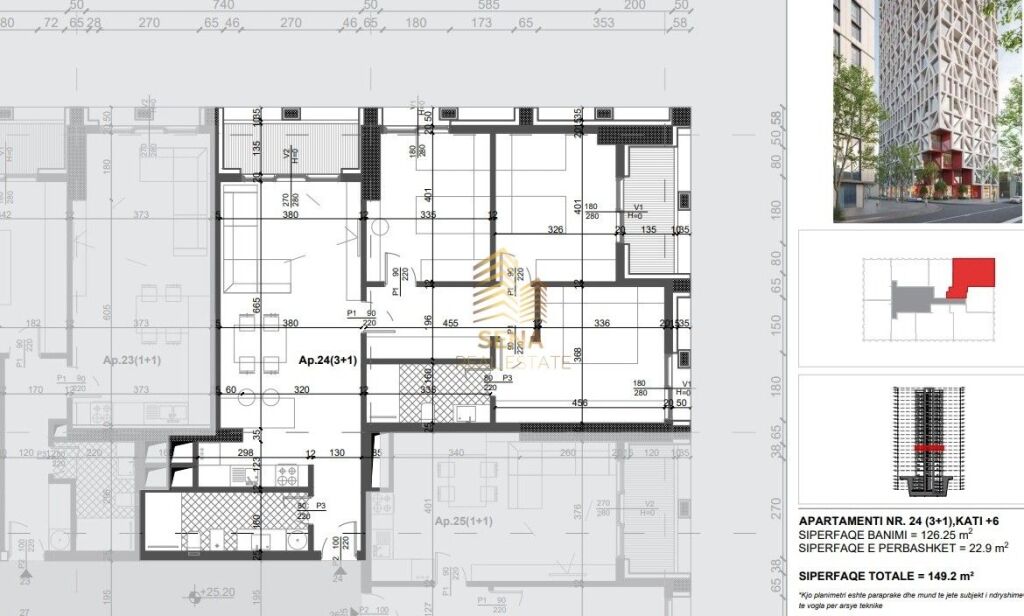 Appartamento 3+1+2Wc+2Blk in vendita, Filigree Tower – Xhamllik, 343.100 Euro