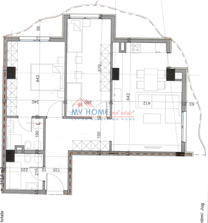 Apartament 2+1 ne shitje Kompleksi Aluna Paskuqan - Pamja 3