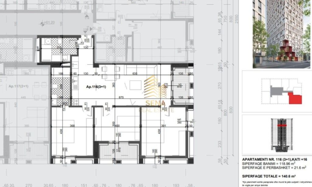 Appartamento 3+1+2Wc+2Blk in vendita, Filigree Tower – Xhamllik, 323,300 Euro