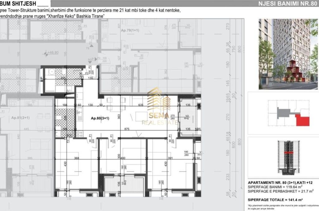 Appartamento 3+1+2Wc+Blk in Vendita, Filigree Tower – Xhamllik,325,220 Euro