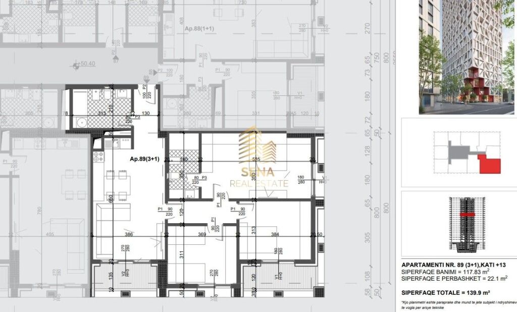 Vendesi Appartamento 3+1+2Wc+2Blk, Filigree Tower – Xhamllik, 321.700 Euro