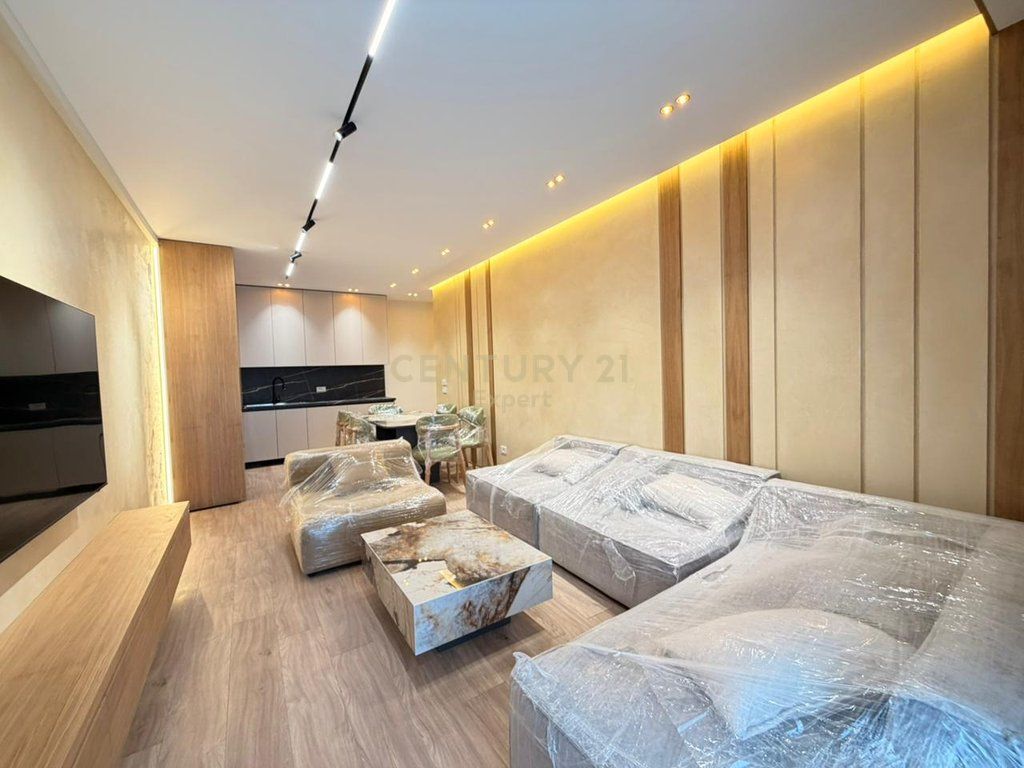 For rent 2+1+2 apartment with parking space at Golden Tower, on Mine Peza Street, Tirana