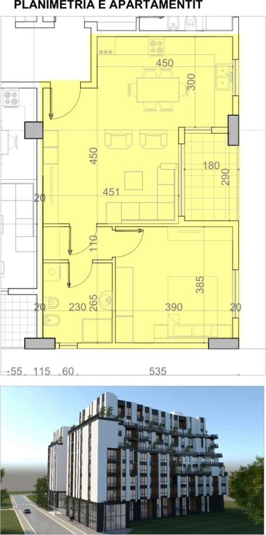 Apartament 1+1 me post parkimi per shitje! 115’000€