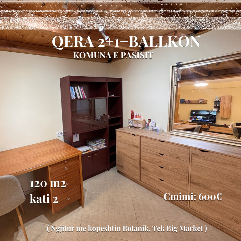 2+1+balcony for rent | 📍Komuna e parisit