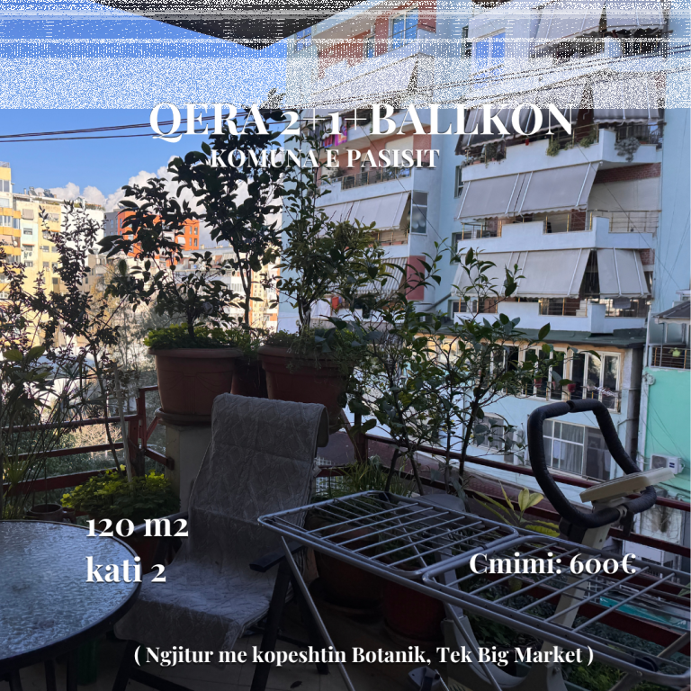 2+1+balcony for rent | 📍Komuna e parisit