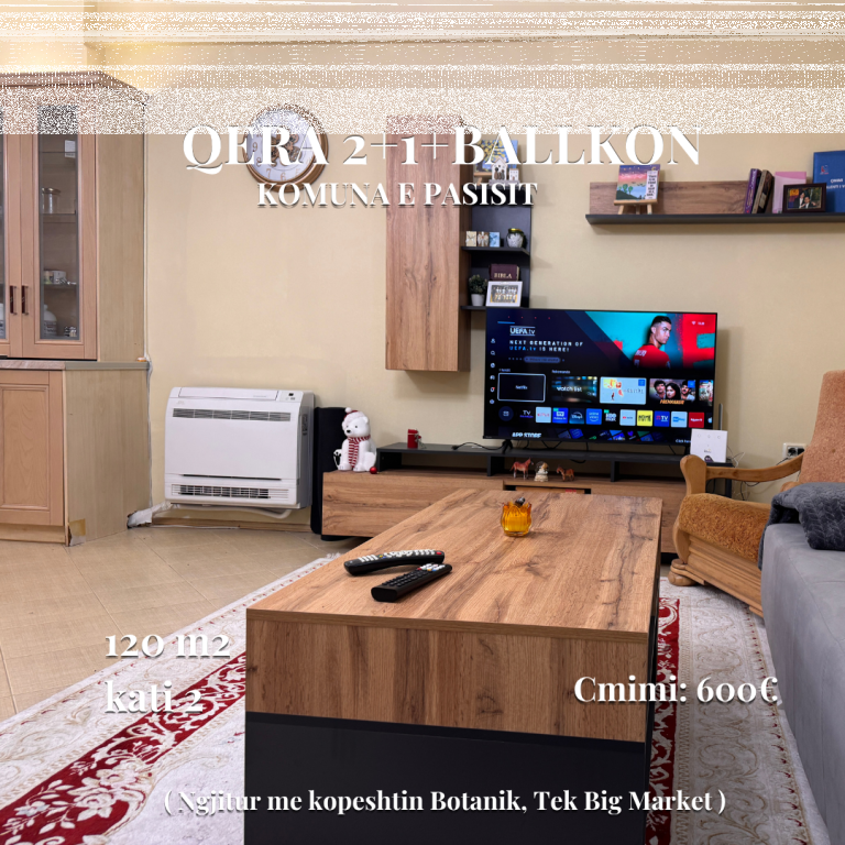 2+1+balcony for rent | 📍Komuna e parisit