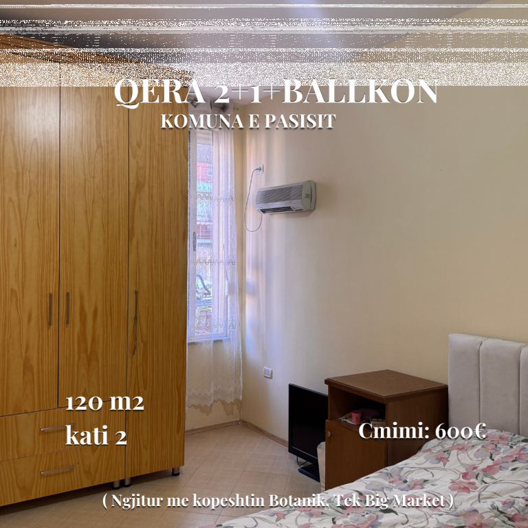 2+1+balcony for rent | 📍Komuna e parisit