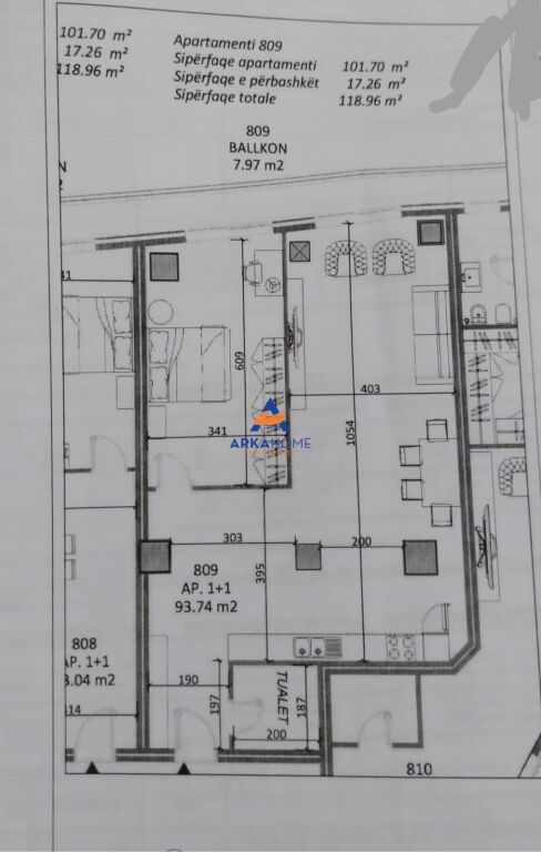 SHITET APARTAMENT 1+1+BALLKON "TIRANA’S ROCK, QENDËR" 559.300 EURO