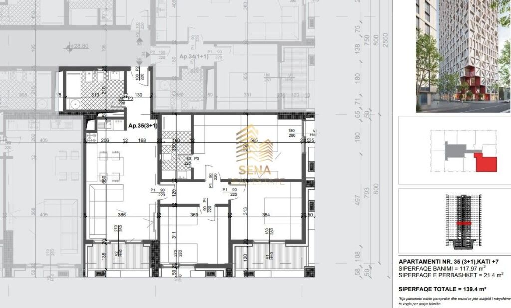 Appartamento 3+1+2Wc+2Blk in vendita, Filigree Tower – Xhamllik, 320.600 Euro