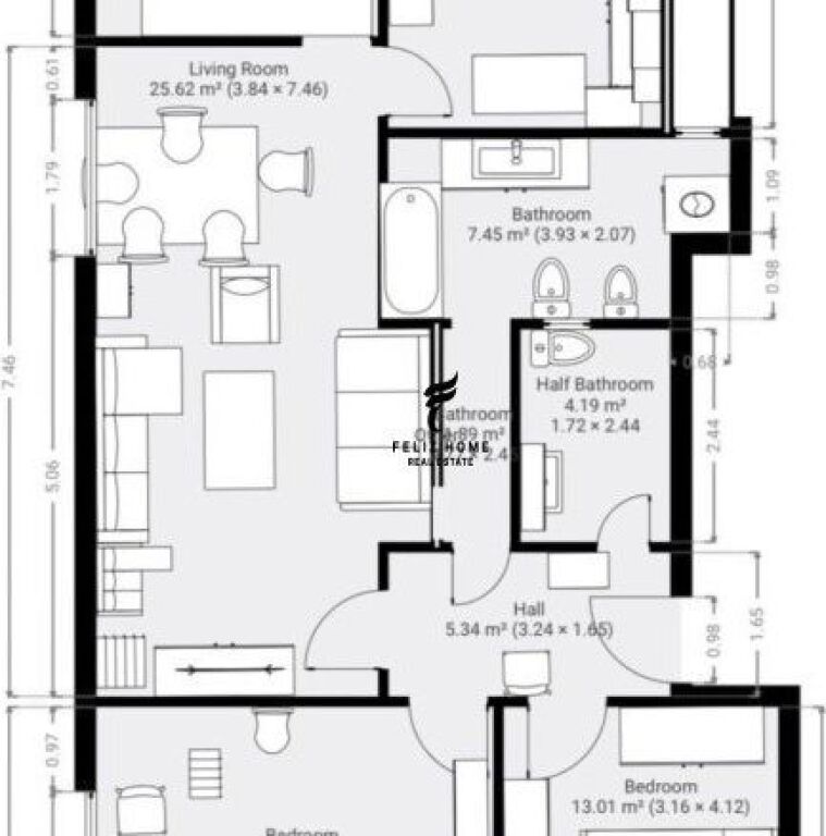 IN VENDITA APPARTAMENTO 3+1+2 STRADA DI DURAZZO 300.000 EURO FH-68263