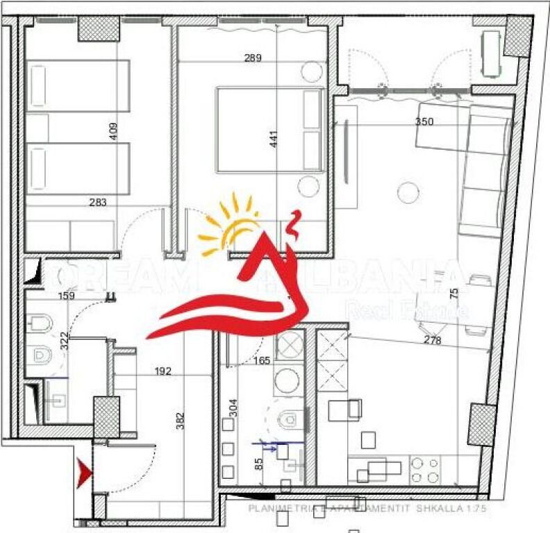 Shiten Apartamente 2+1 ne Porcelan prane Klanit ( ID 41212207 )