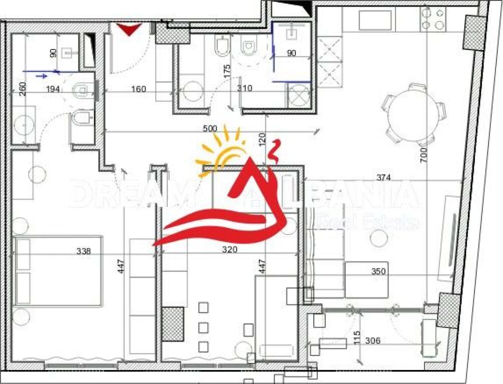 Shiten Apartamente 2+1 ne Porcelan prane Klanit ( ID 41212207 )