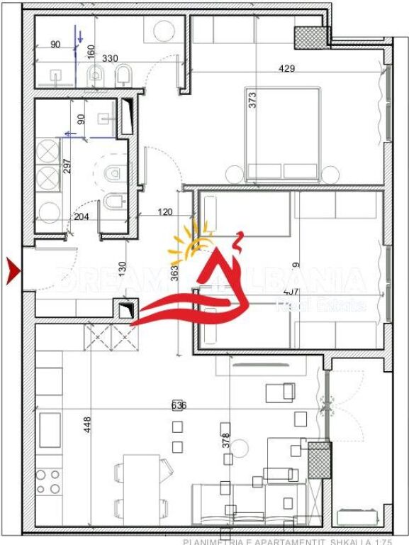 Shiten Apartamente 2+1 ne Porcelan prane Klanit ( ID 41212207 )