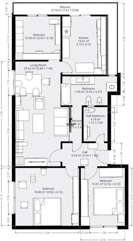 FOR SALE APARTMENT 3+1+2 DURRESIT STREET 300,000 EURO FH-68377