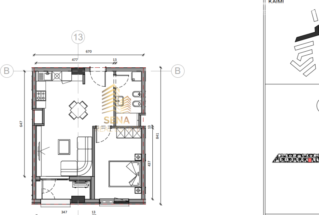 In vendita, Appartamento 1+1+Blk, Ali Demi- Residenza Kaimi, 122.000 Euro