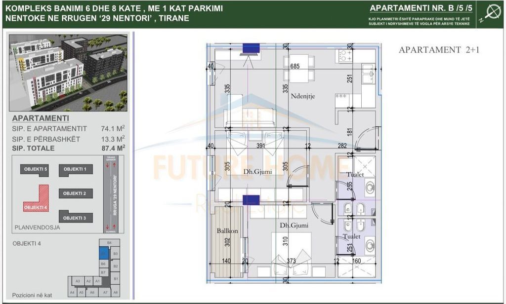Appartamento 2+1+2 in vendita, Tirana Entry 2