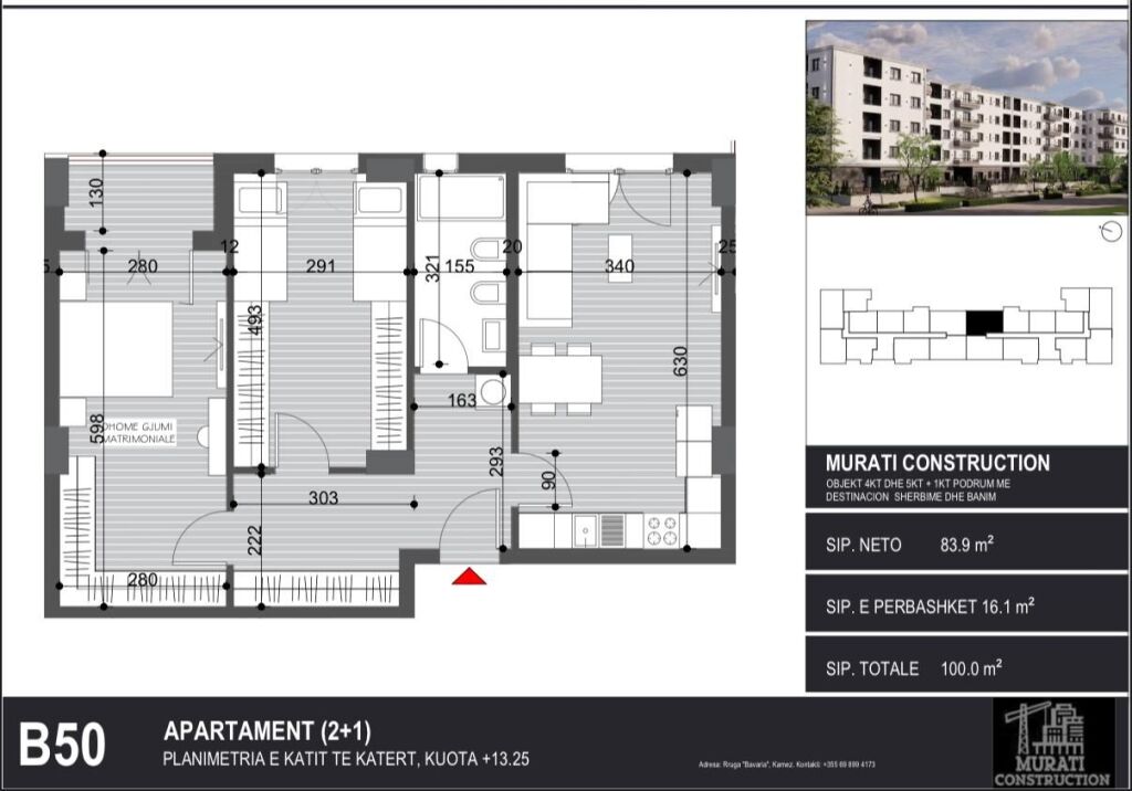 Appartamenti in vendita a Kamez 2+1 & 1+1 850€ m2