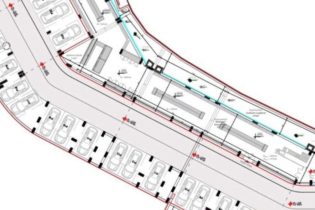 Supermercato in affitto vicino alla strada