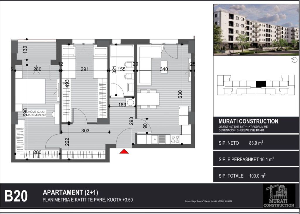 Appartamenti in vendita a Kamez 2+1 & 1+1 850€ m2
