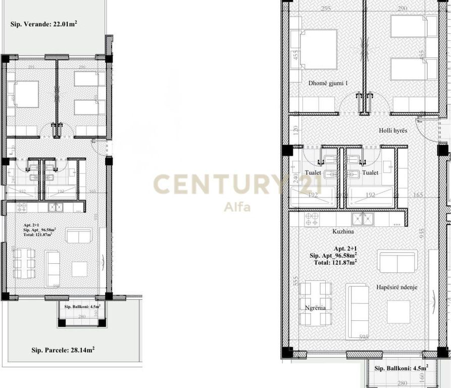 Apartment 2+1+2 with veranda for sale at Rolling Hills Liqeni-Farke!