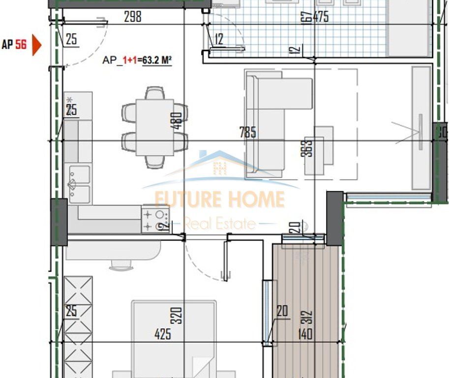 For sale, Apartment 1+1, ''Tirana View Residence'', Pakuqan