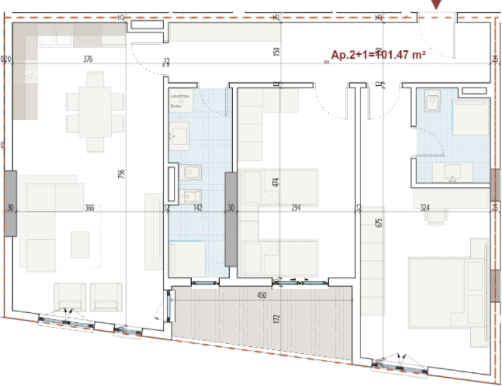 Appartamento 1+1 in Vendita – Ringside Residences  ✅