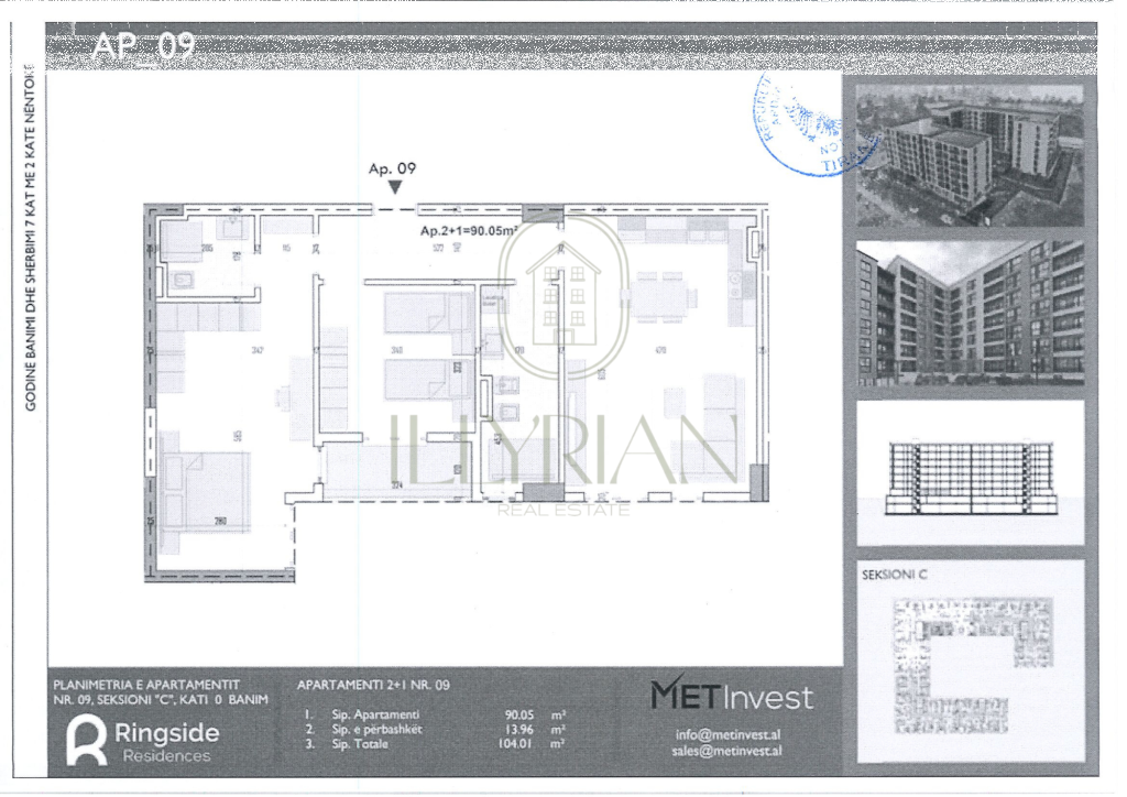 Apartament 2+1 për shitje në Paskuqan