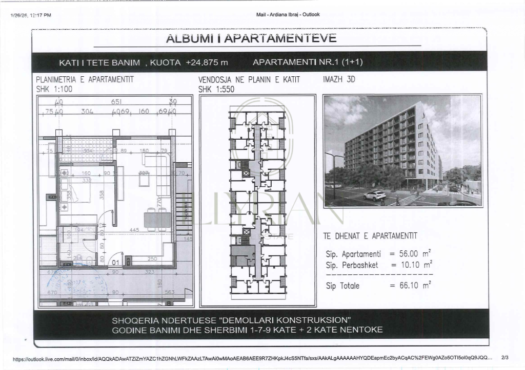 🏗️ Apartament 1+1 në Kamëz – Fazë Karabina, Investim i Zgjuar!