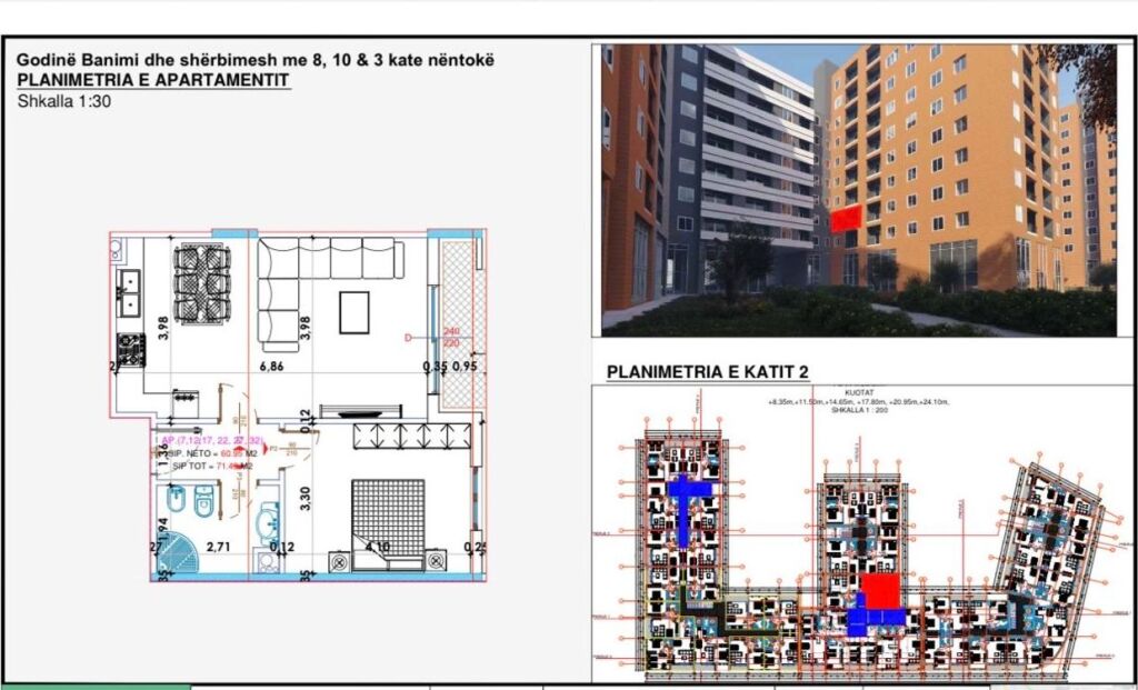 In vendita Ap 1+1📌Yzberisht, di fronte a KMY (complesso in costruzione)
