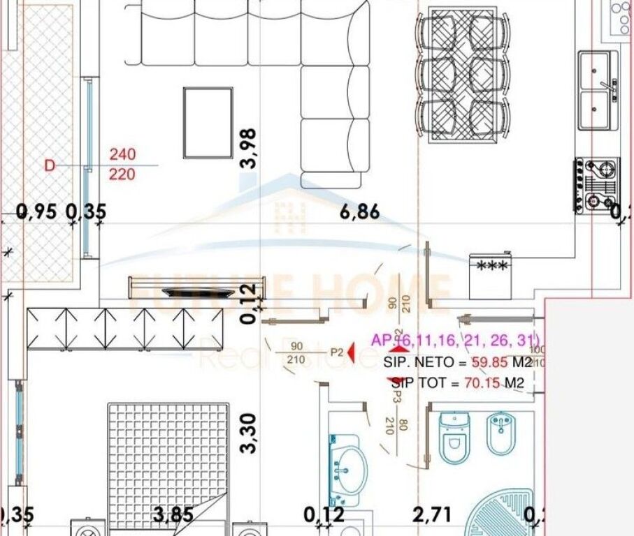 In vendita, Appartamento 1+1, Yzberisht