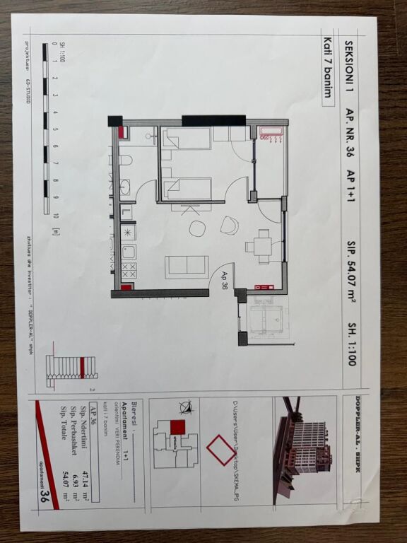 Shitet apartament 1+1 perball amerikan  3 Henke