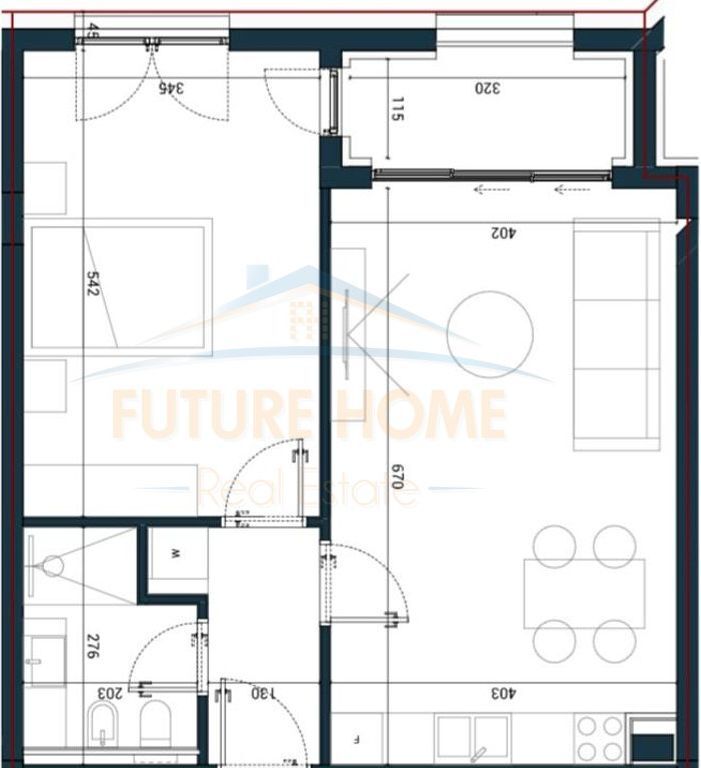 For sale, Apartment 1+1, Sun Palasë Residence