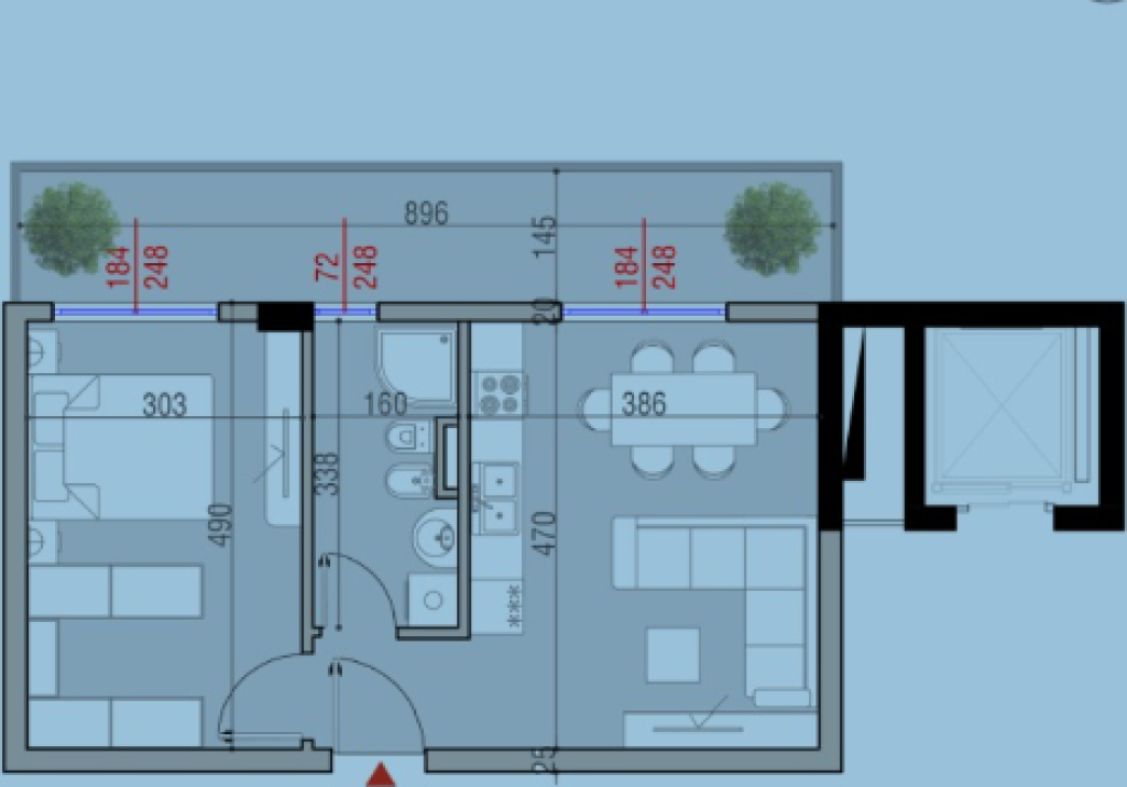 Appartamento 1+1 in Vendita – Tirana Cielo, vicino a TEG  ✅