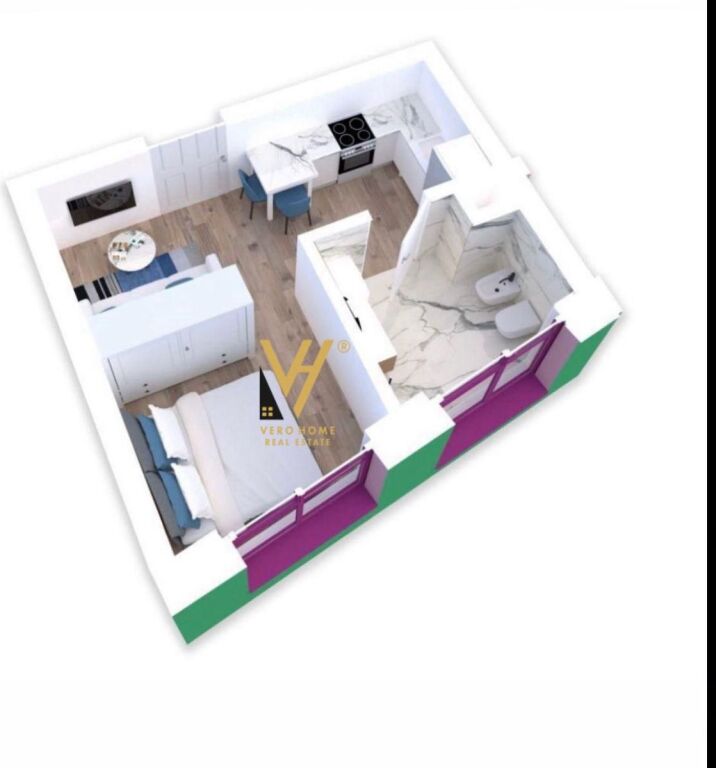 STUDIO APARTMENT 27.5 M2 FOR SALE IN MANGALEM, ALI DEMI 75,000 EURO