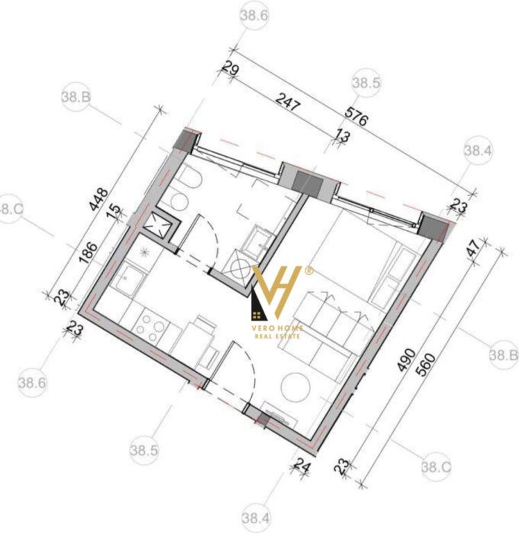 STUDIO APARTMENT 27.5 M2 FOR SALE IN MANGALEM, ALI DEMI 75,000 EURO
