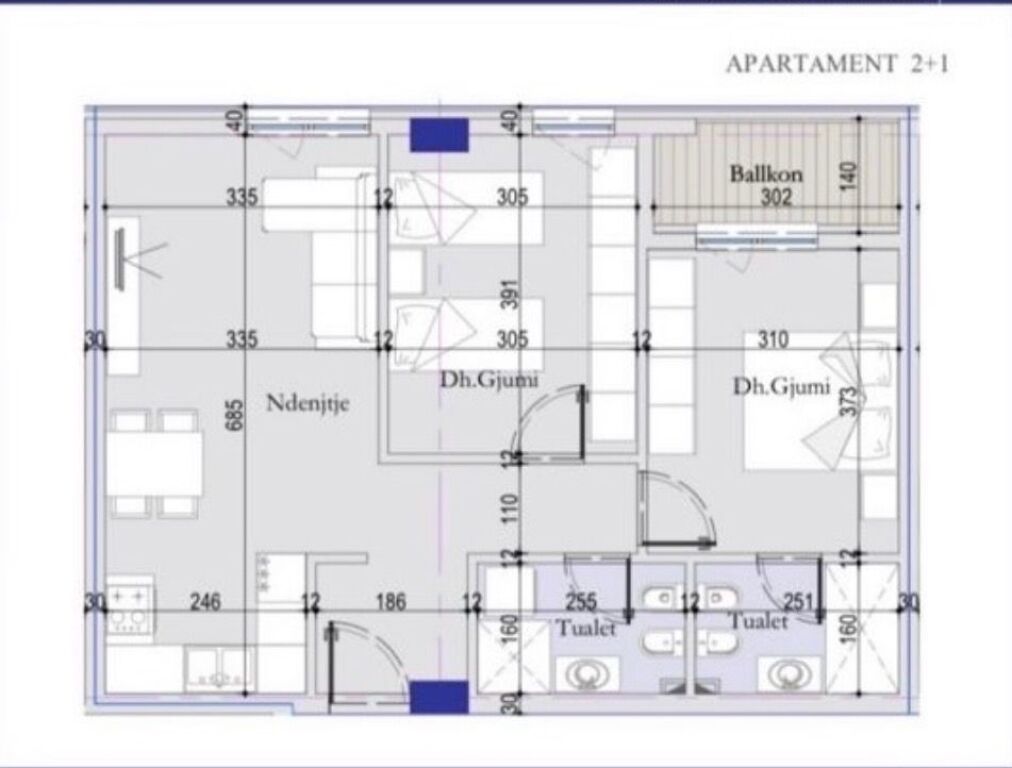 📣 FOR SALE Apartment 2+1 With 2 Bathrooms And Balcony 📍 Tirana Entry 2, Near Casa Italia ✨