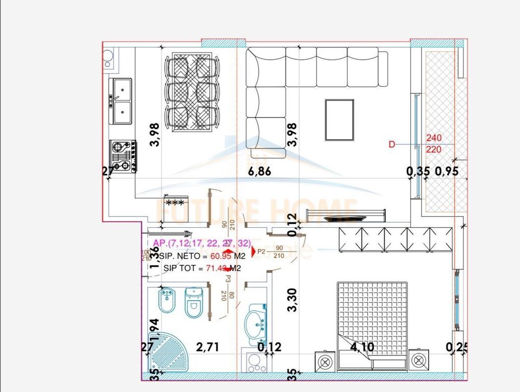Appartamento 1+1 in vendita, Yzberisht