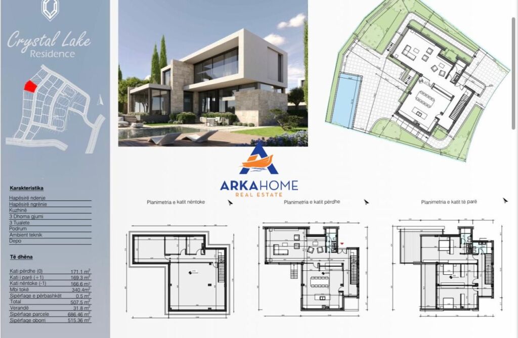 LUXURY VILLA FOR SALE 507M2 "CRYSTAL LAKE RESIDENCE, FARKA LAKE" 1,540,723 EURO