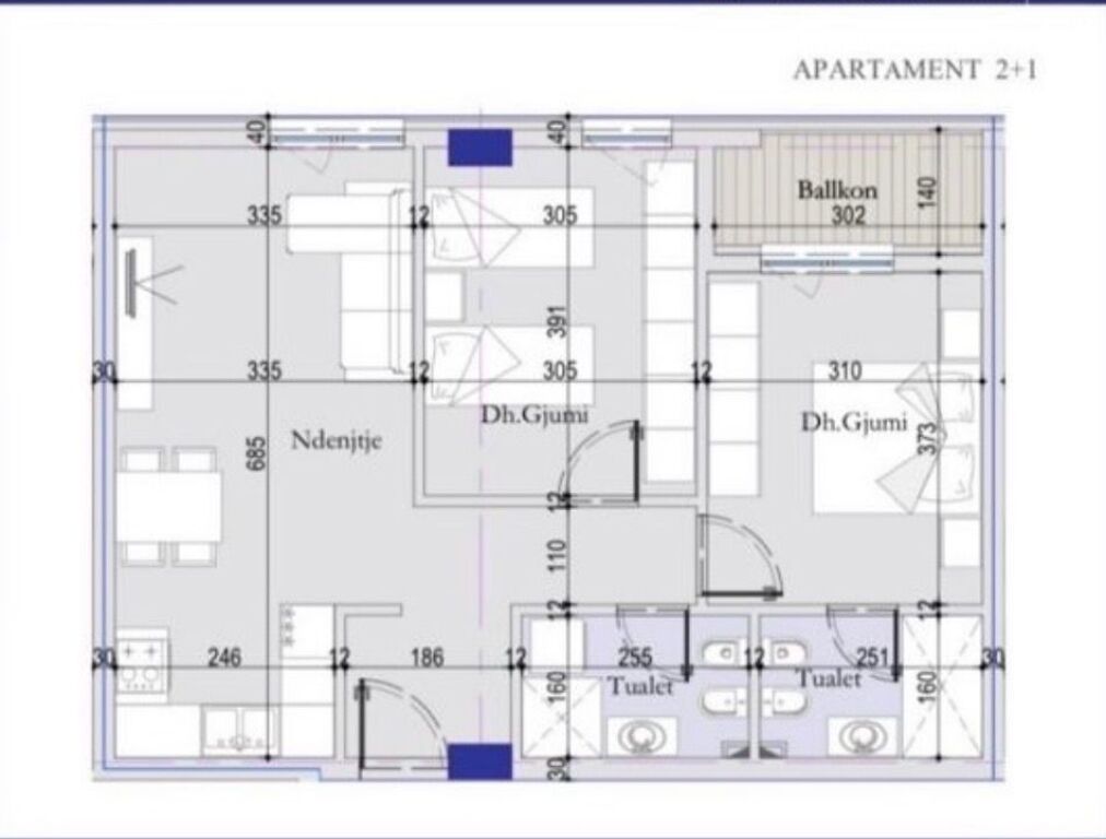 📣 FOR SALE Apartment 2+1 With 2 Bathrooms And Balcony 📍 Tirana Entry 2, Near Casa Italia ✨