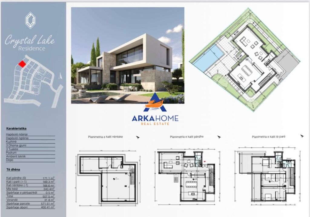SHITET VILE LUKSOZE 507M2 "CRYSTAL LAKE RESIDENCE, LIQENI I FARKËS" 1.512.046 EURO