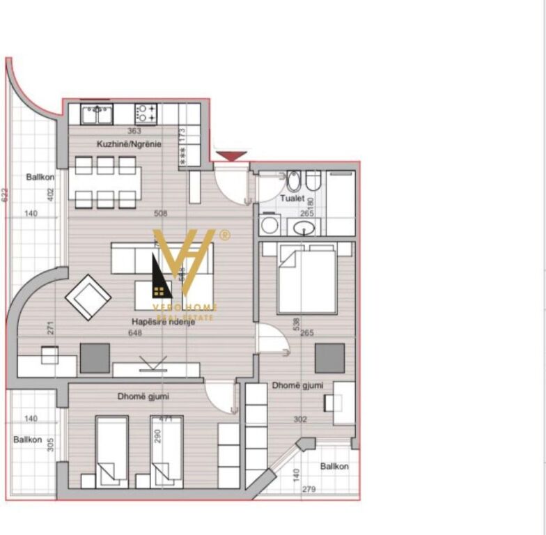 FOR SALE APARTMENT 2+1+3BLK AT HORA VERTICALE 294,000 EURO