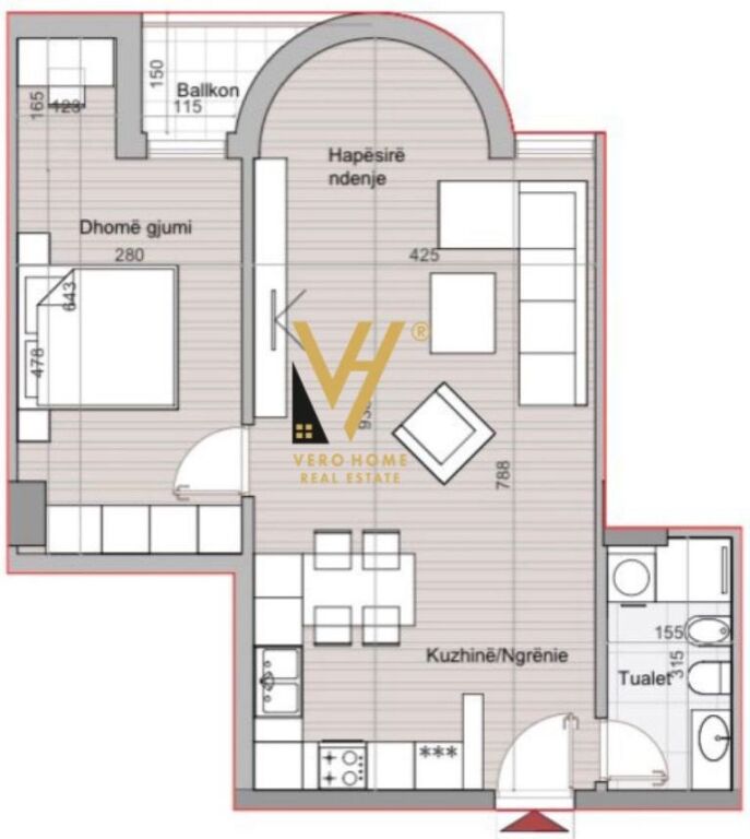 SHITET APARTAMENT 1+1+BLK TE HORA VERTICALE 204.000 EURO