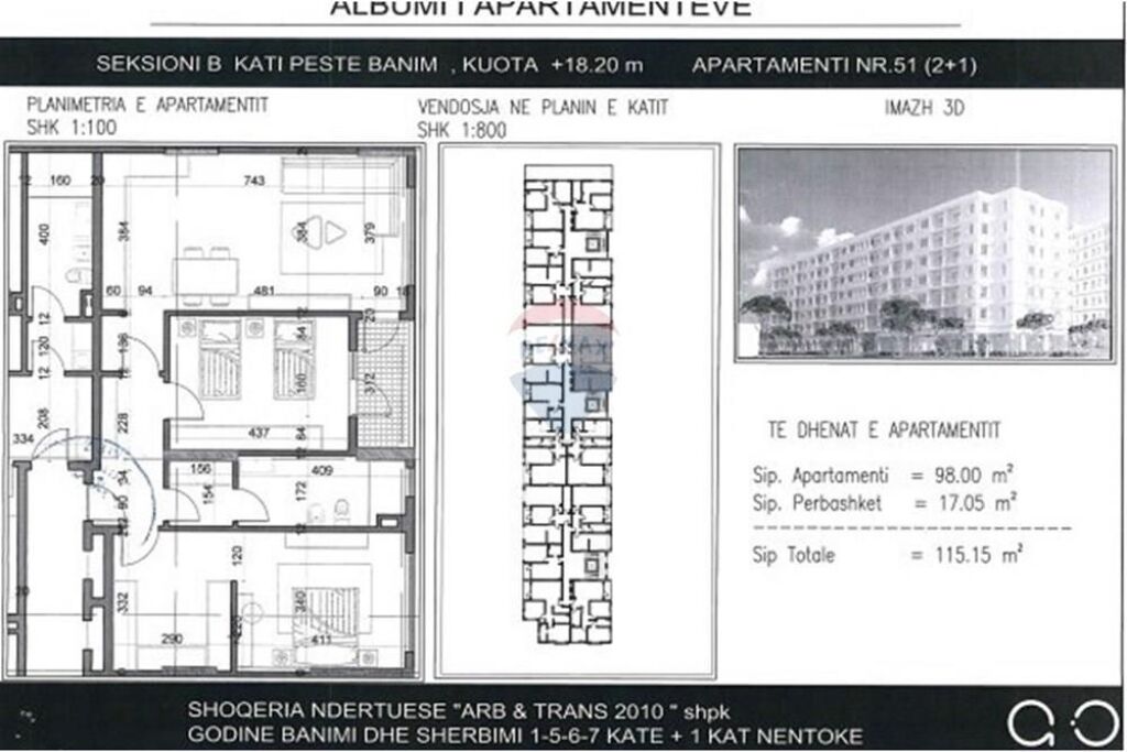 Appartamento 2+1 in Vendita, Vicino a Bulevardi Blu Kamez(ID: 530191009-2198)